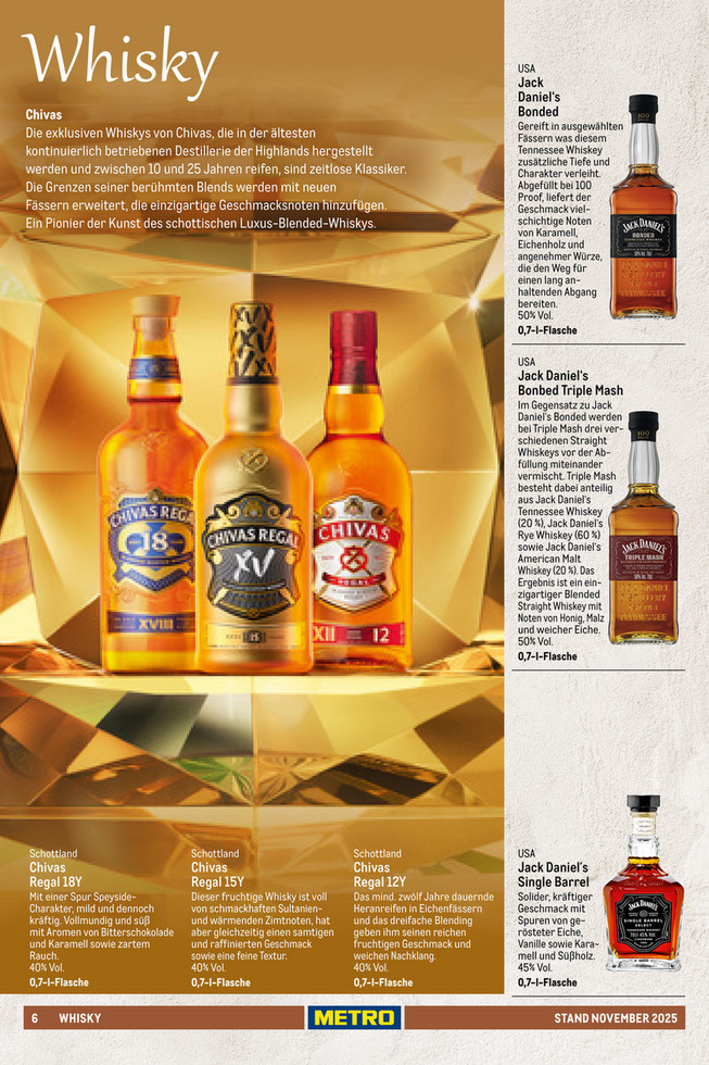 METRO DE - Spirituosen Sortiment - Chivas Regal 12 Jahre 40 % Vol