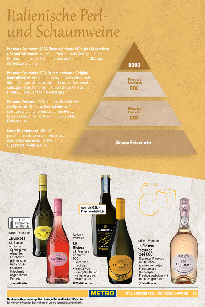 METRO DE - Wein und Sekt Sortiment - Mionetto Prosecco Spumante Valdobbiadene DOCG extra trocken