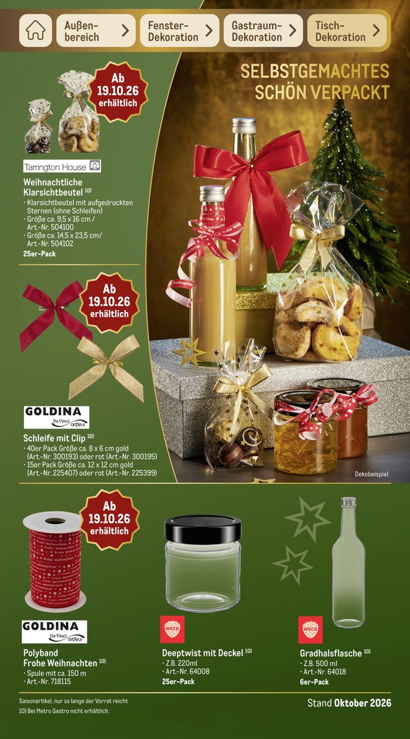 METRO DE - Sortimentskatalog Weihnachten - Tarrington House Klarsichtbeutel 90 x 160 mm 25 Stück